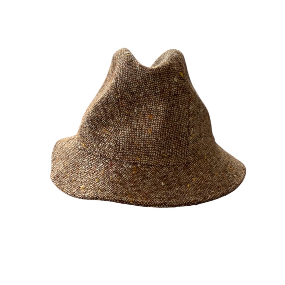 Banana Republic 100% Wool Hat Academia Classic Brown Tweed Made in Italy M/L